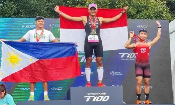 Indonesia Raih Dua Emas di Ajang T100 World Triathlon Tour Singapore 2024