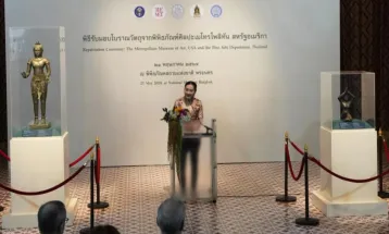 Thailand Sambut Pulang Patung Berusia Ratusan Tahun yang Dijarah