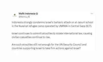 Indonesia Condemns Israeli Attack on al-Jaoni School in Central Gaza