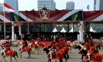 Army, Navy and Air Forces Troop Parade Celebrates the 79th Anniversary of the Indonesian Armed Forces